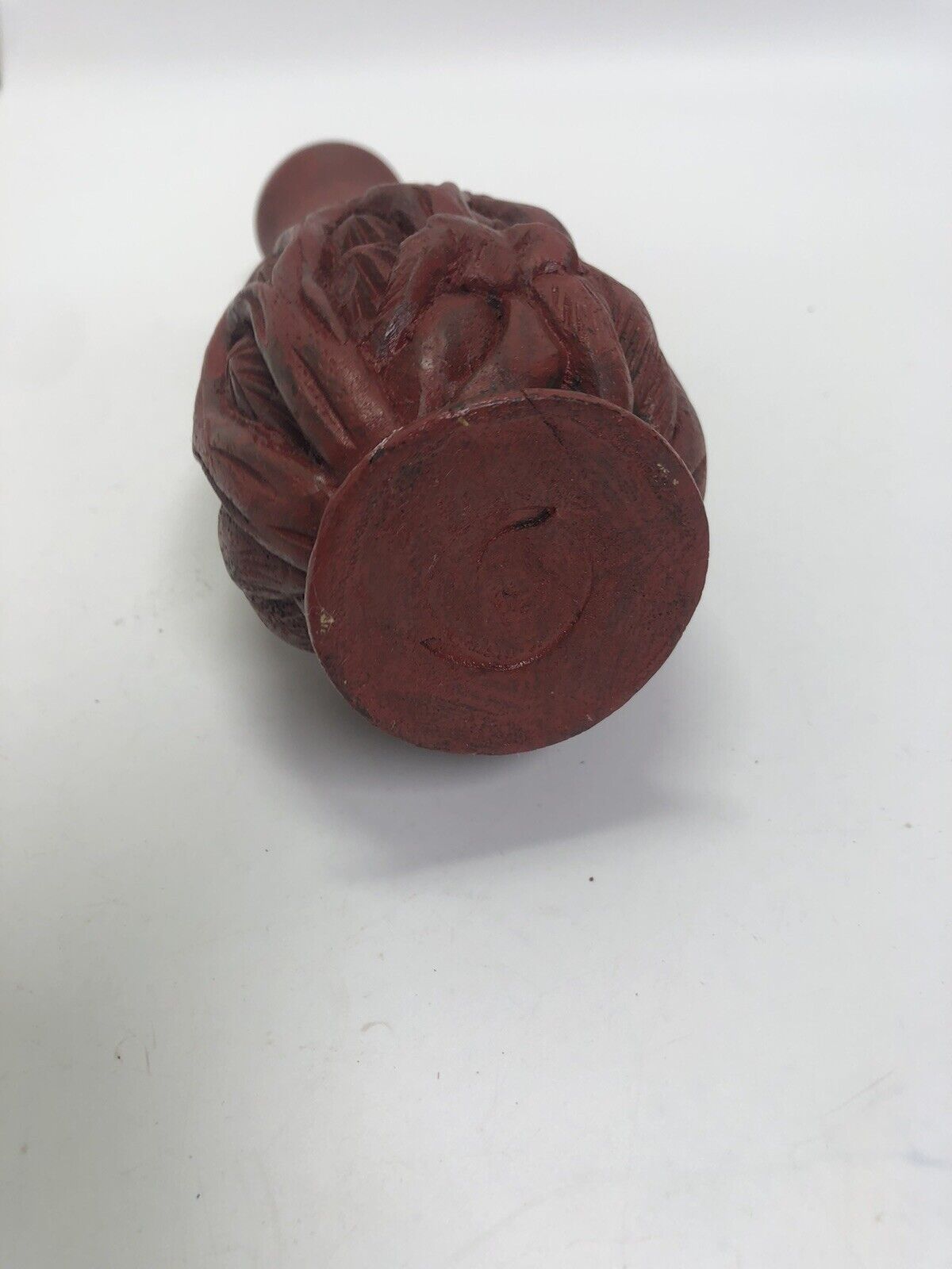 Vase Wood Vessel Handcarved with Palm Trees