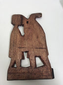 Vintage Hand Carved Unique,  Folk Art Shelf, Wooden