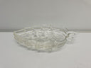 Vintage Set Of 3 Leaf Shaped Clear Glass Relish 