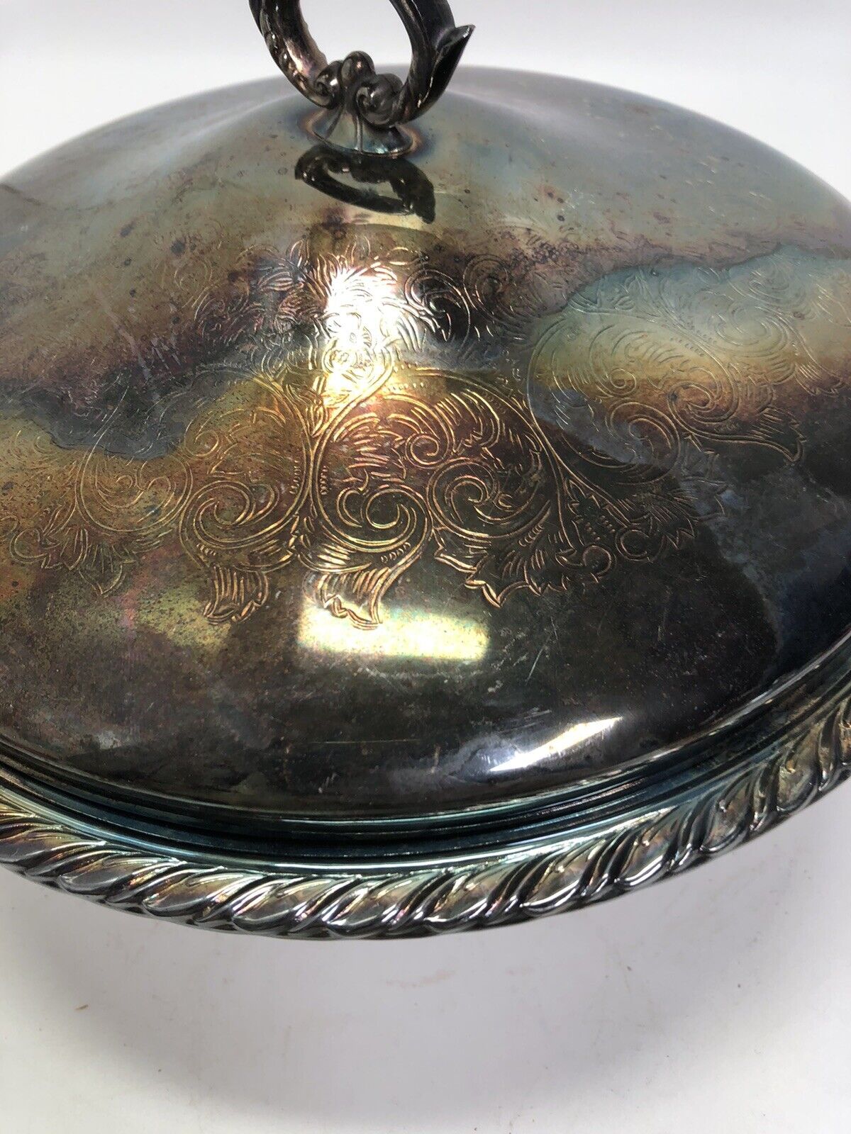 Vintage Silver Plate Serving Bowl Lid