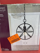 Home Decorators Collection Sarolta Sands 1-Light Black Orb Cage Pendant Light