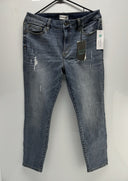 STUDIO Blue Kenova Skinny Distressed Rolled Jeans - Indigo, 12, Sz 31