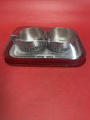 Oslo Pewter textured Cream and Sugar Set w/ Tray.  Perletinn design from Norway.