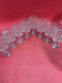 Anchor Hocking Wexford Diamond Decanter Set & 8 Stemmed Cordials Barware Liquor 