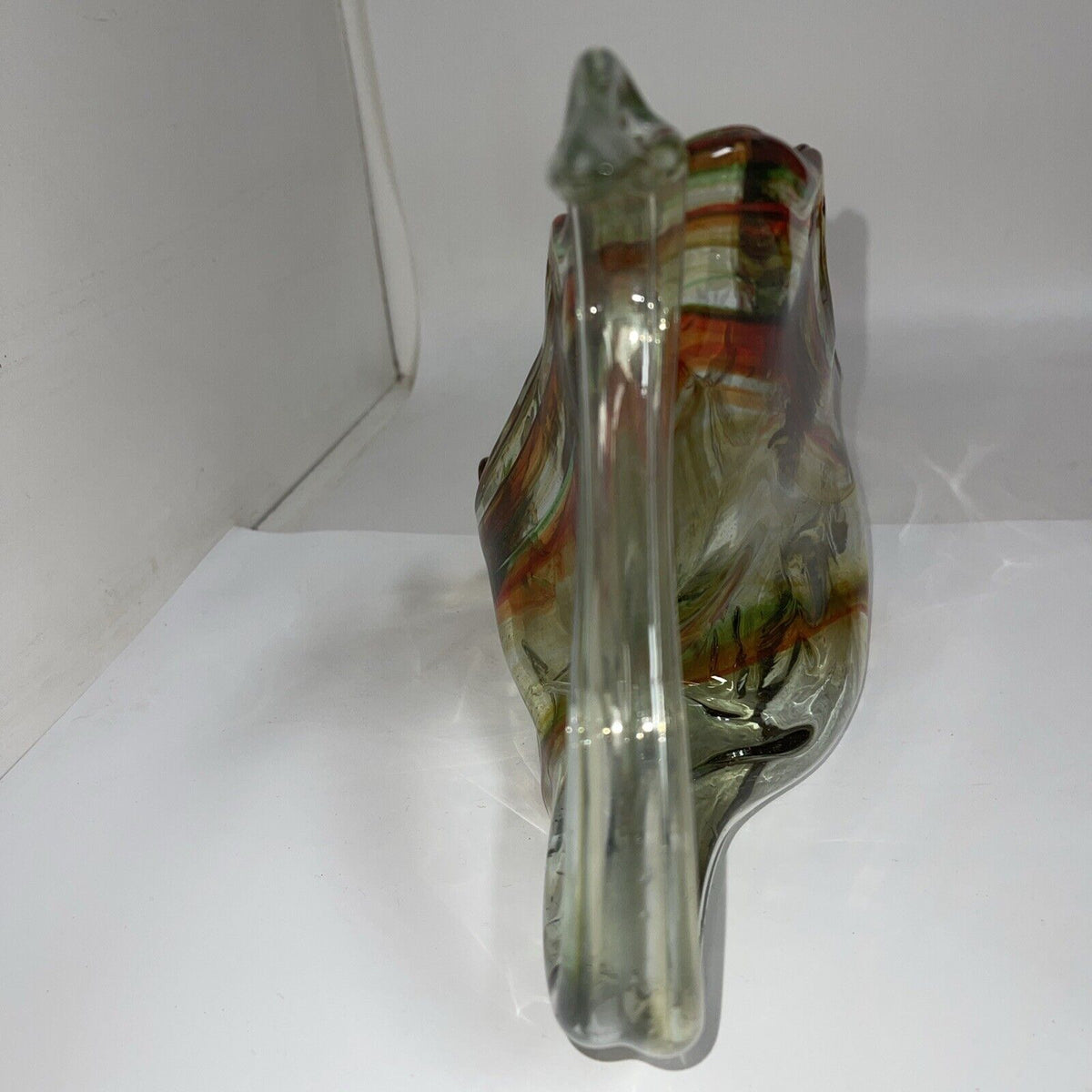Vintage Large 20" Blown Art Glass Swan  Centerpiece Planter Bowl Dish