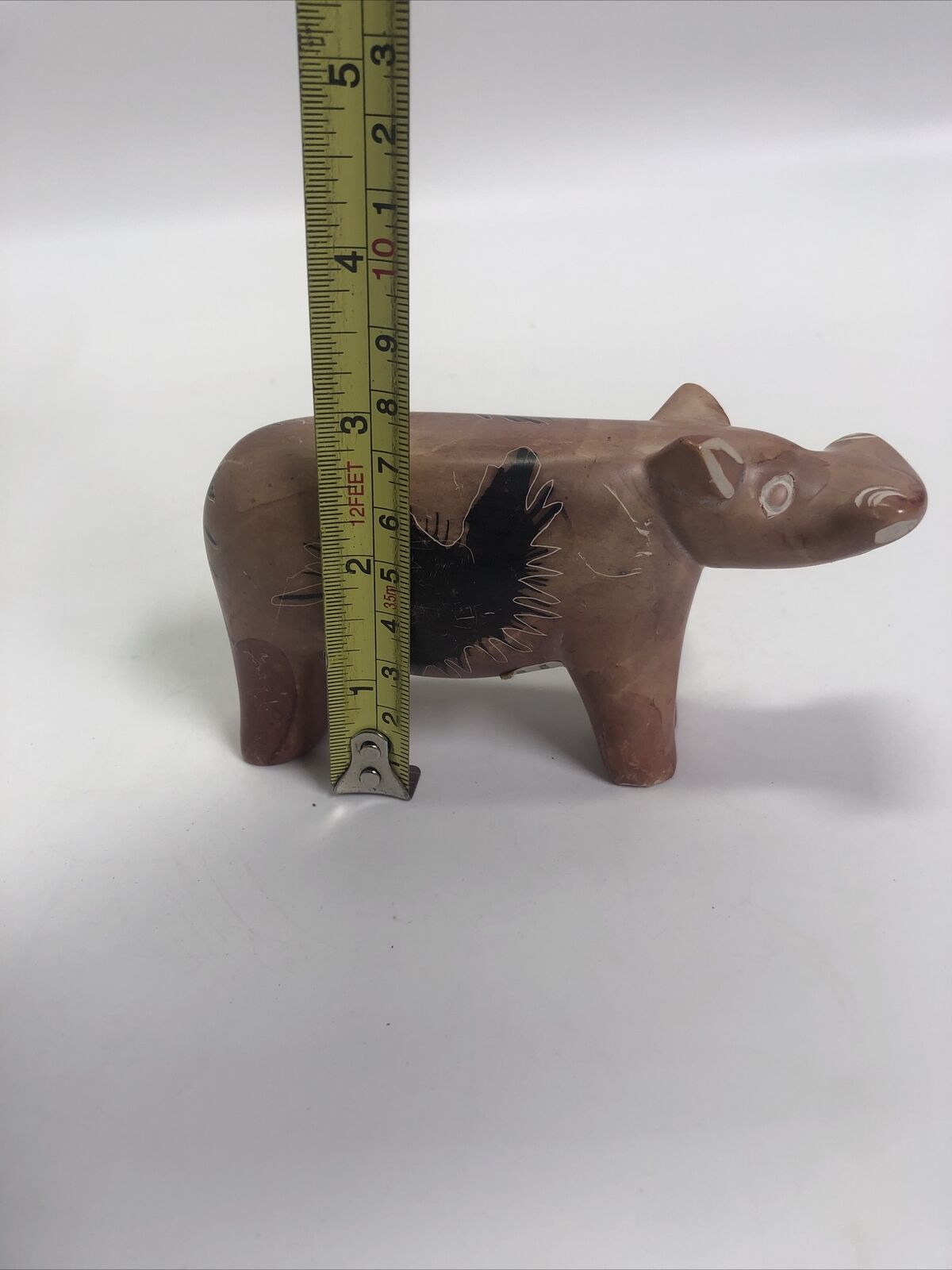 Hippo Figure Carved Stone Soapstone Hippopotamus Kenya African Decor Animal