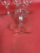 Set 5 Wine Glasses Etched Floral Design Vintage Goblets