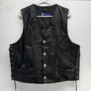 Vance Leather Vest Black Size 44 With Patches On Back Harley Davidson