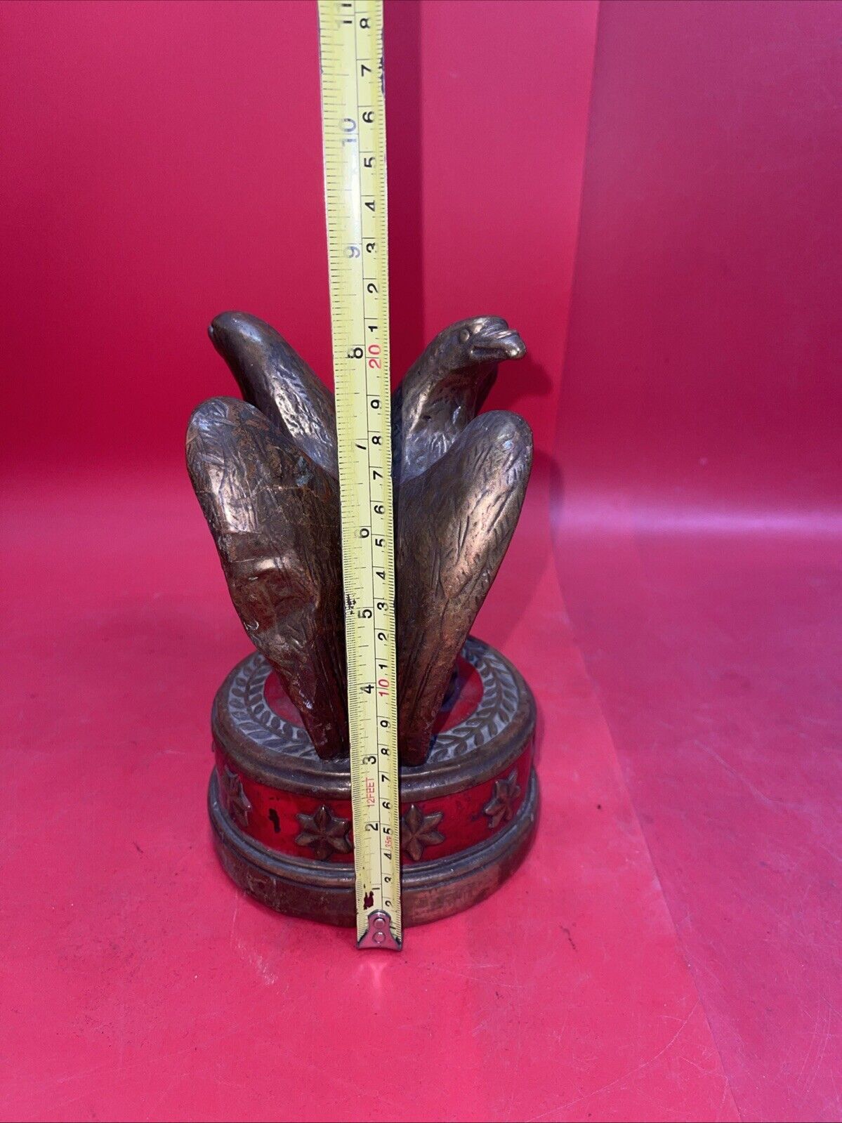 Pair of Patriotic JFK Reproduction Bronze Eagle Bookends (Damage)