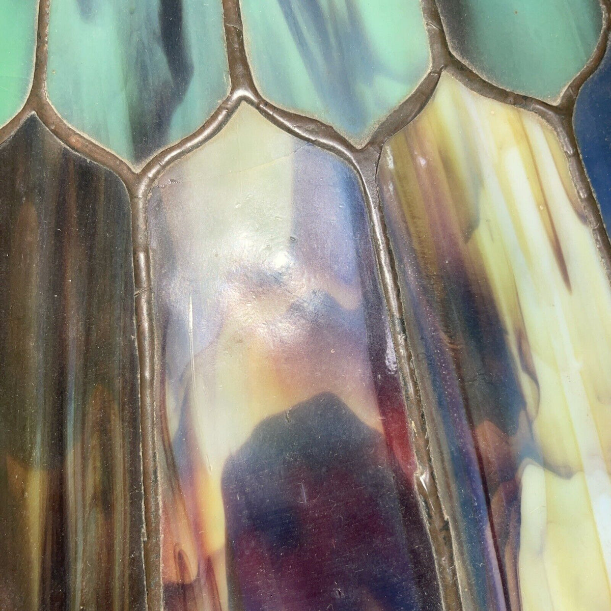 Tiffany Style Stained Glass Lamp Shade Peacock Tail Decorative, 23" Diameter