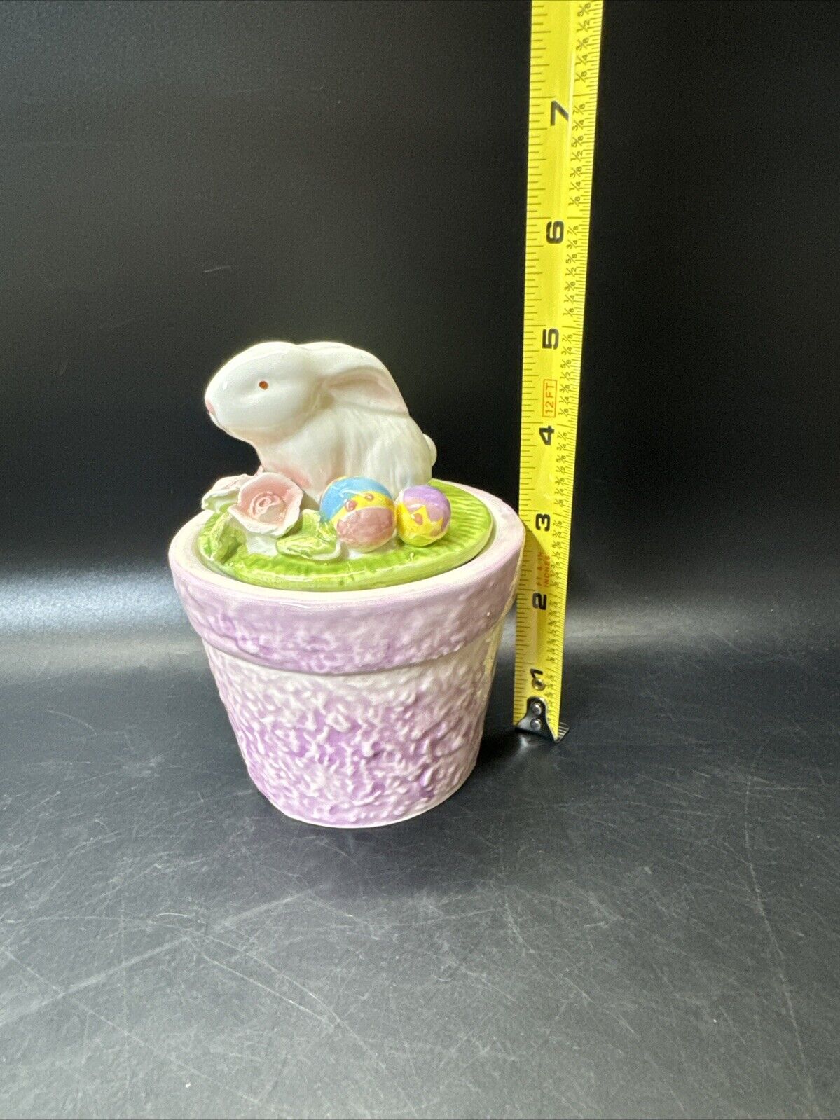 Ceramic Easter Bunny Trinket Box/ Lot Of 3