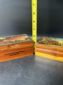 Vintage Wooden Trinket Jewelry Box/ Lot Of 2