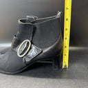 Brighton Boots Womens Sz9M Trevor Black Ankle Leather Fabric Buckle Pull on