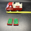 Vintage Buddy L Coca Cola Delivery Trucks,  Tractor Trailer Red Metal Coke Bottl