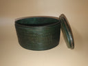 Vintage Leather Over Wood Oval Box 5.25"×3.5"