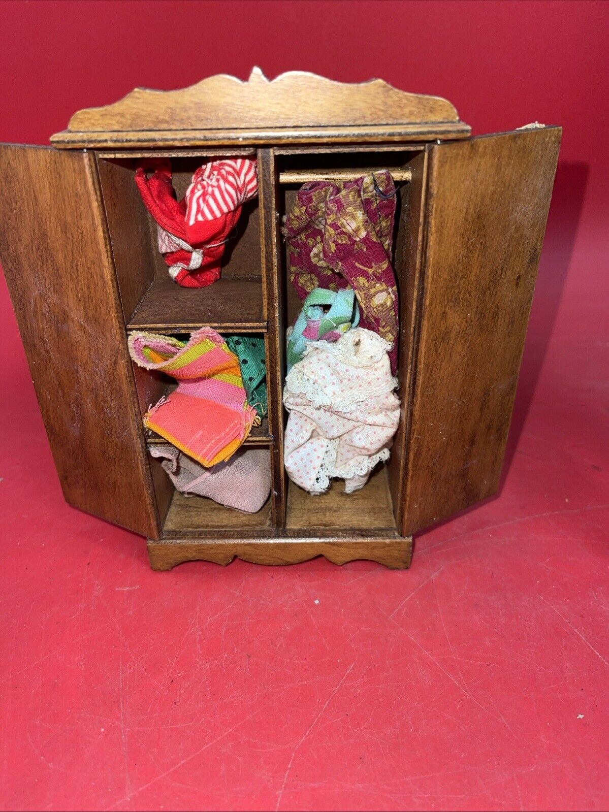 Vintage Bedroom Dresser with Mirror and Wardrobe by Hall's Lifetime Toys