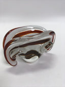 MURANO GLASS GEODE FREEFORM SMOKE AND CLEAR BOWl
