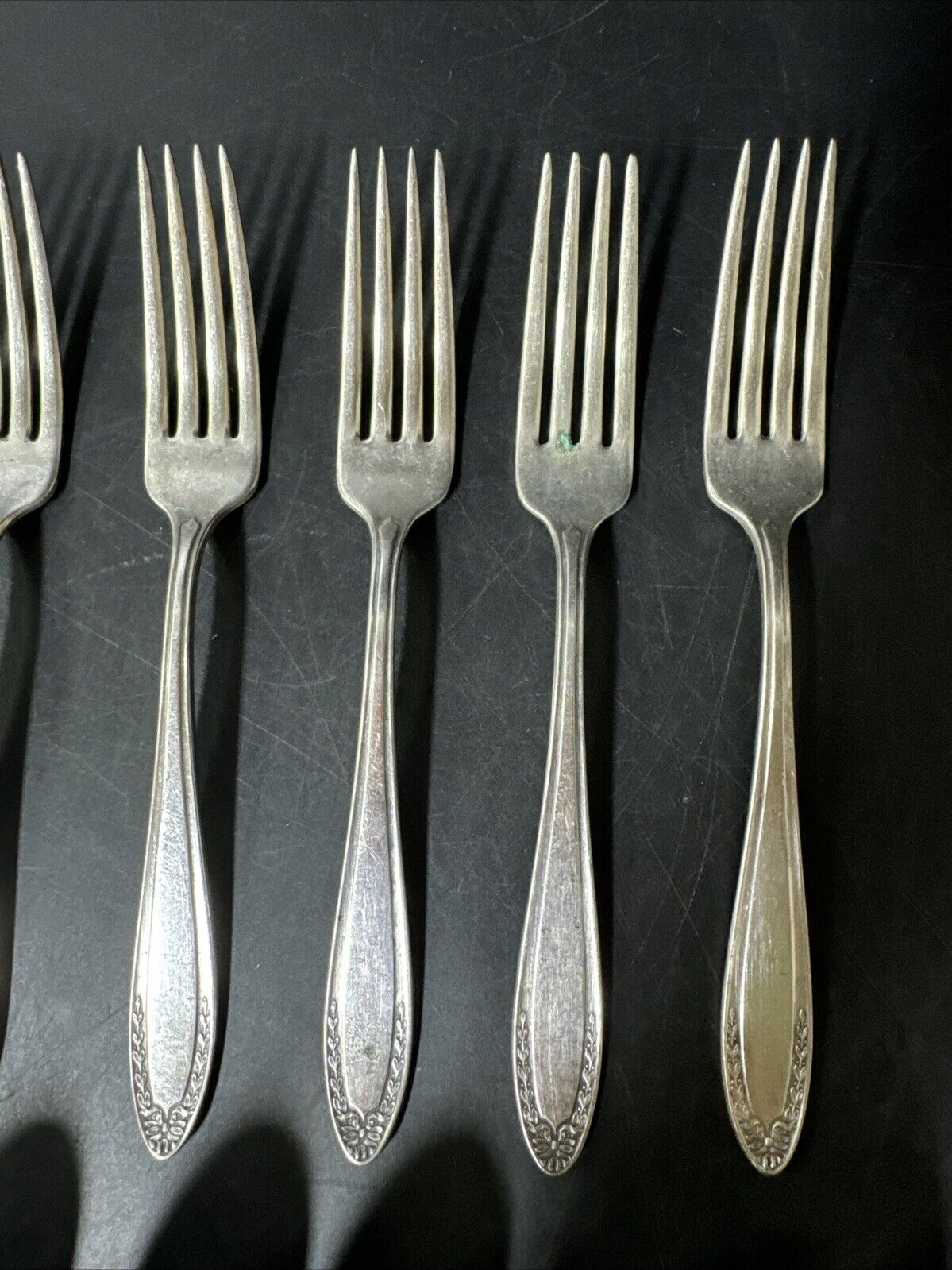 Oneida Community Par Plate Forks And Teaspoons/ Lot Of 14