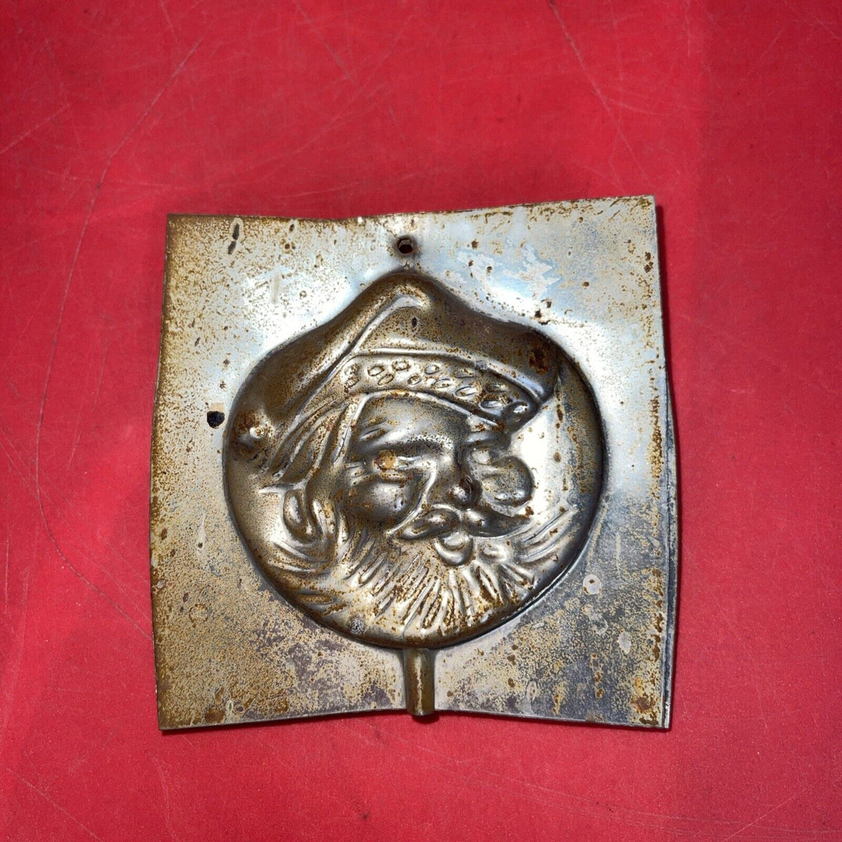 Vintage Santa Face Chocolate Candy Sucker Mold 2 5/8" X 2 5/8" 