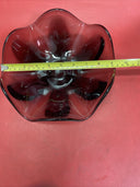 Mid century viking red glass bowl 9 x 3.5”