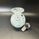 Vintage MMA art glass white feather swirl perfume bottle with stopper