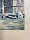 Antique Vintage Print D. Grose Wright Gristmill Sturbridge Villiage, MA