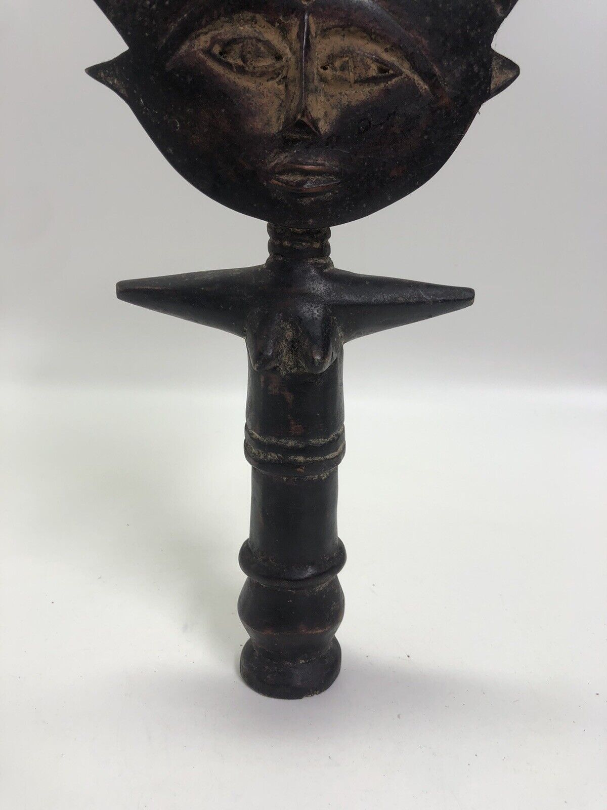 Vintage African Hand Carved Woman Statue.  Possibly Ghanaian.