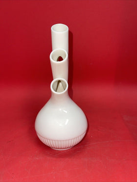 Vintage Lenox USA Aorta Heart Ivory 4 Stem Bud Vase Ribbed Edge