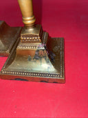 Old Brass Candlestick Holders Pair 7" Weighted Base