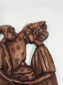 Vintage Hand Carved Unique,  Folk Art Shelf, Wooden