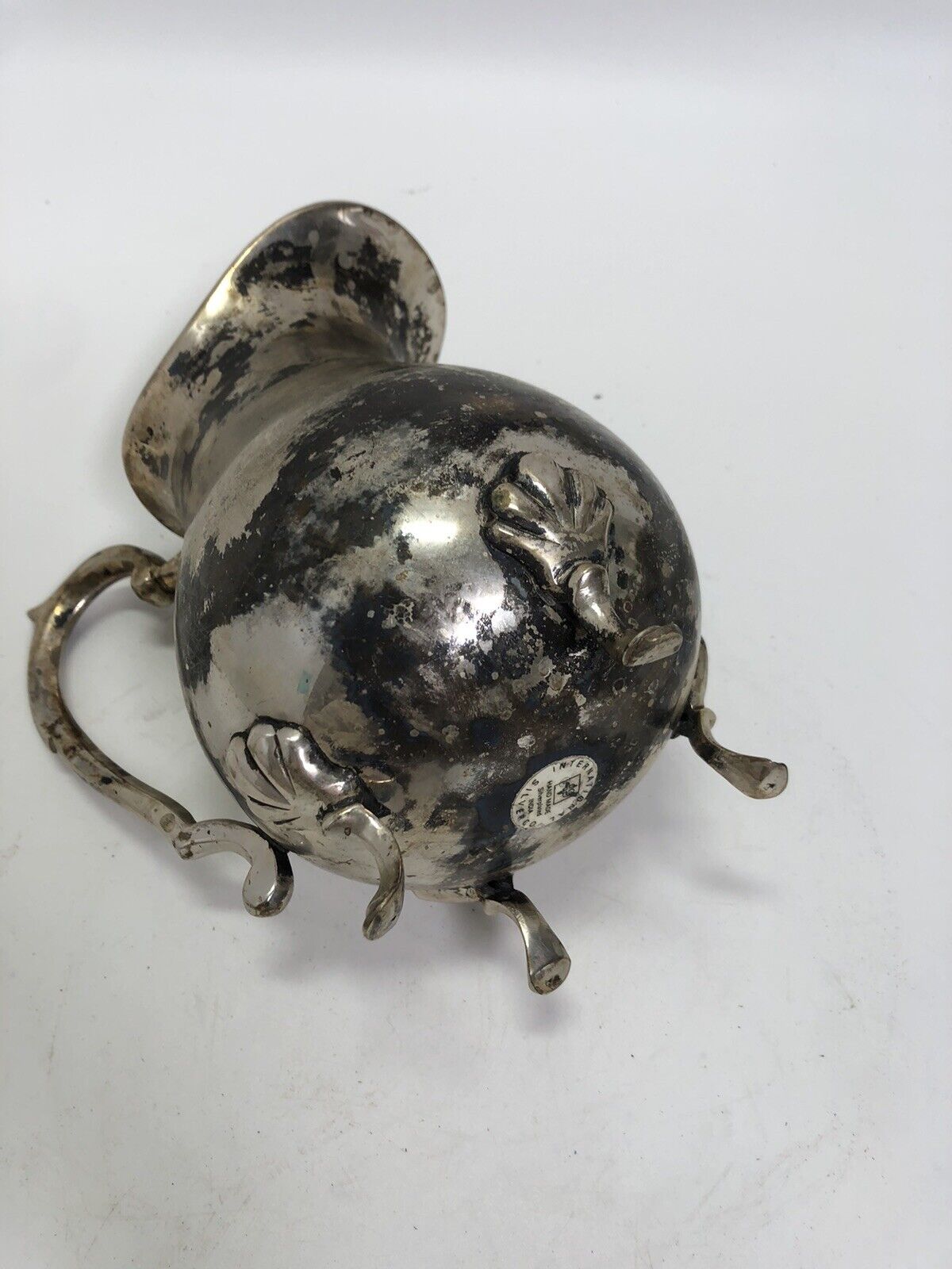 Silverplate Water Pitcher with Ice Guard and Claw Feet