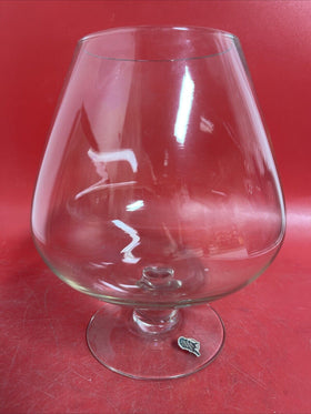 Vintage Large Clear Glass Brandy Snifter Fish Bowl Terrarium 9" Tall Mid Century