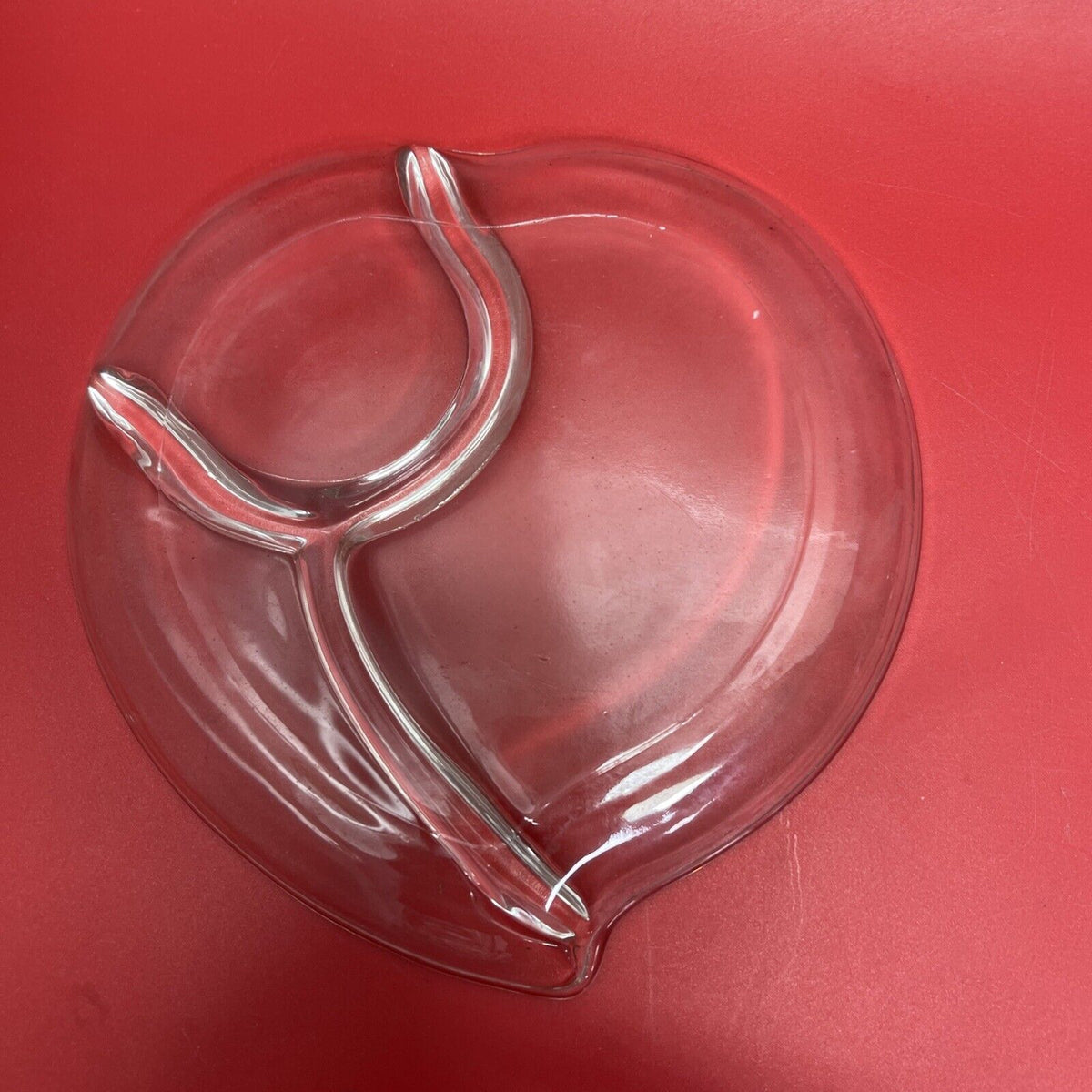 Vintage Peach Fruit Shape Clear Glass Snack/Sauce Dishes ~ Set of 8