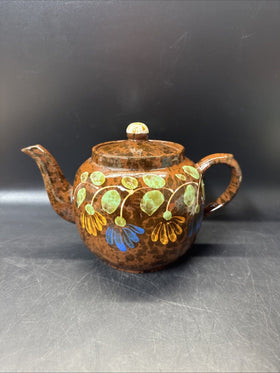 Vintage Price Kensington Brown Betty Teapot Hand Painted Pottery Made in England