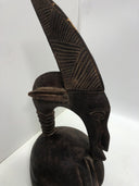 Lg Bamana Male Antelope Chiwara Helmet From Mali, Africa