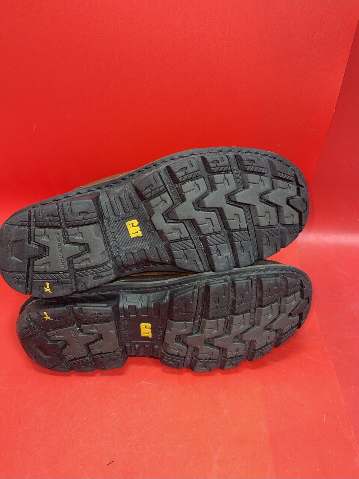 Caterpillar Flexion Manifold Leather Steel Toe Men's Work Boots Color Oak US 9.5