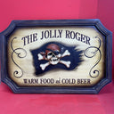 Vintage Beer Signboard ,,The Jolly Roger Warm Food and Cold Beer”