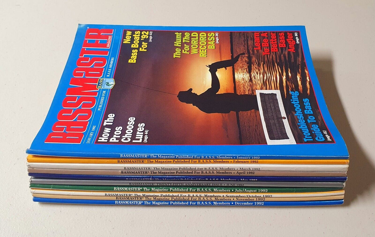 Bass Master magazine Lot of 10 Jan-Dec (1992)