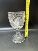 Flint Frosted Magnet and Grape Early American Pattern Glass Goblet