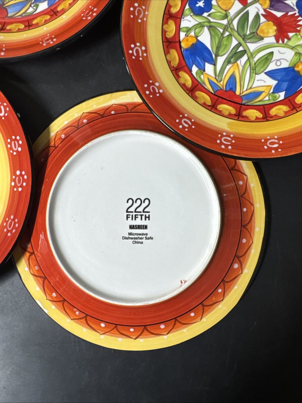 222 Fifth NASREEN Salad plates 9”/ Set Of 4