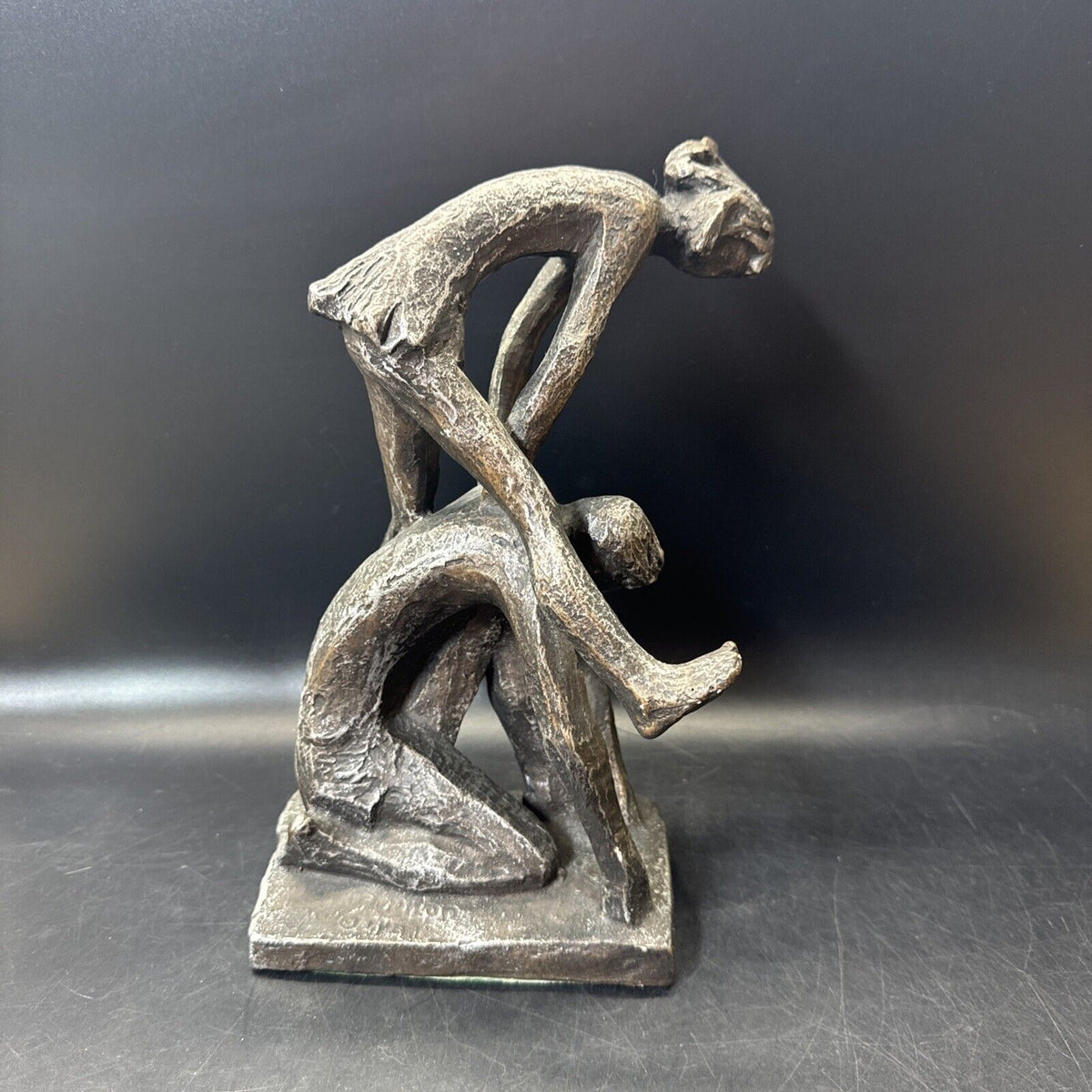 Vintage Austin Productions Chalk Ware Sculpture, Leapfrog