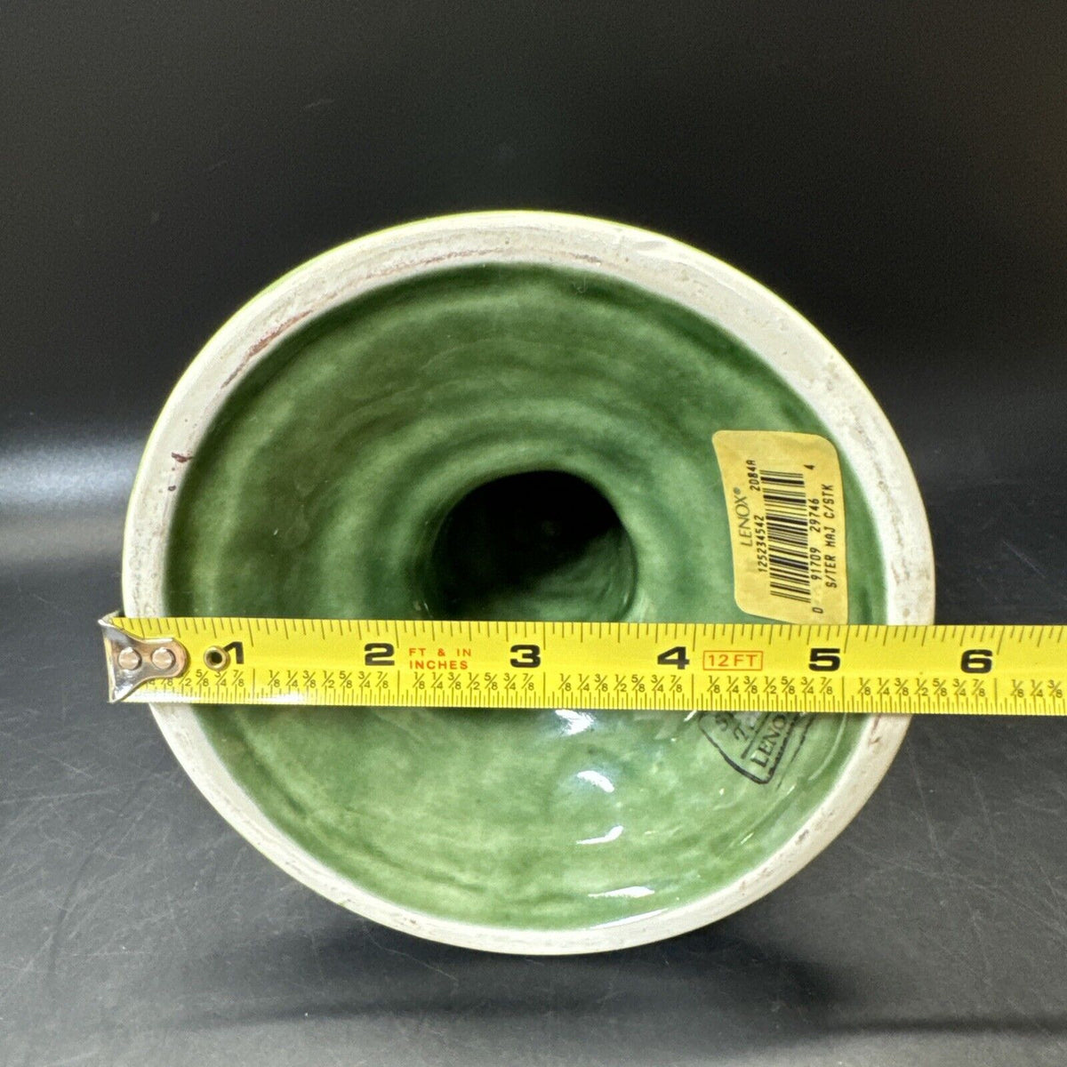 Lenox Summer Terrace Green Ivy Majolica Candlestick Holder/ Lot 2