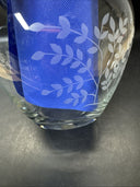 Vintage Glass Vase With Flowers 6.5” Tall