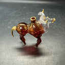 Vintage Hand Blown Glass Horse Perfume Bottles/ Lot Of 3