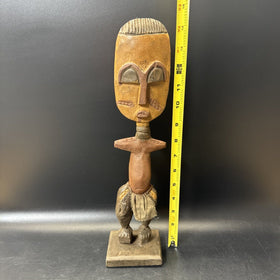 art African tribal antique Ashanti Ghana akauba fertility doll 15”