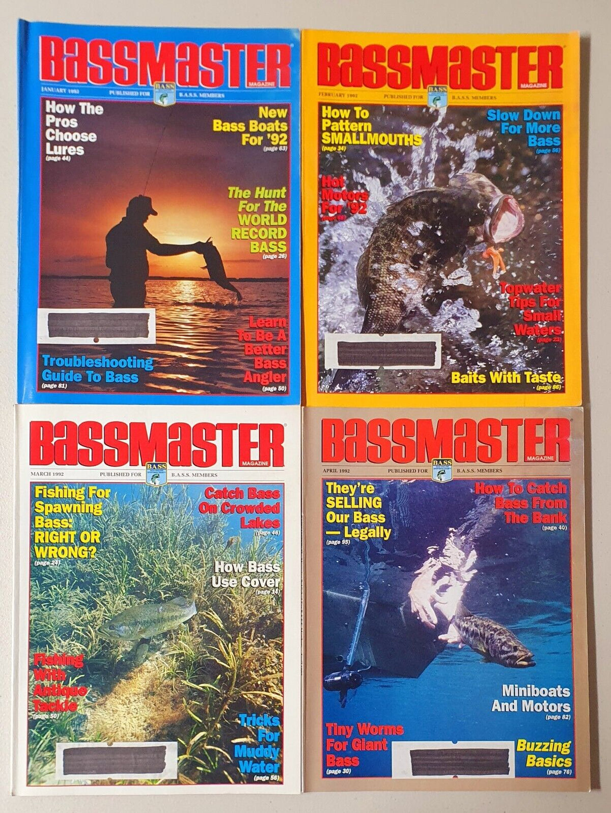 Bass Master magazine Lot of 10 Jan-Dec (1992)