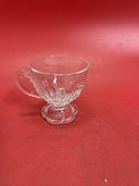 Vintage Pressed Glass Scalloped Hexagon Footed Punch / Cocktail Cups Lot 6