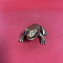 Vintage Cast Iron Frog Match Stick Holder Trinket Box 4"