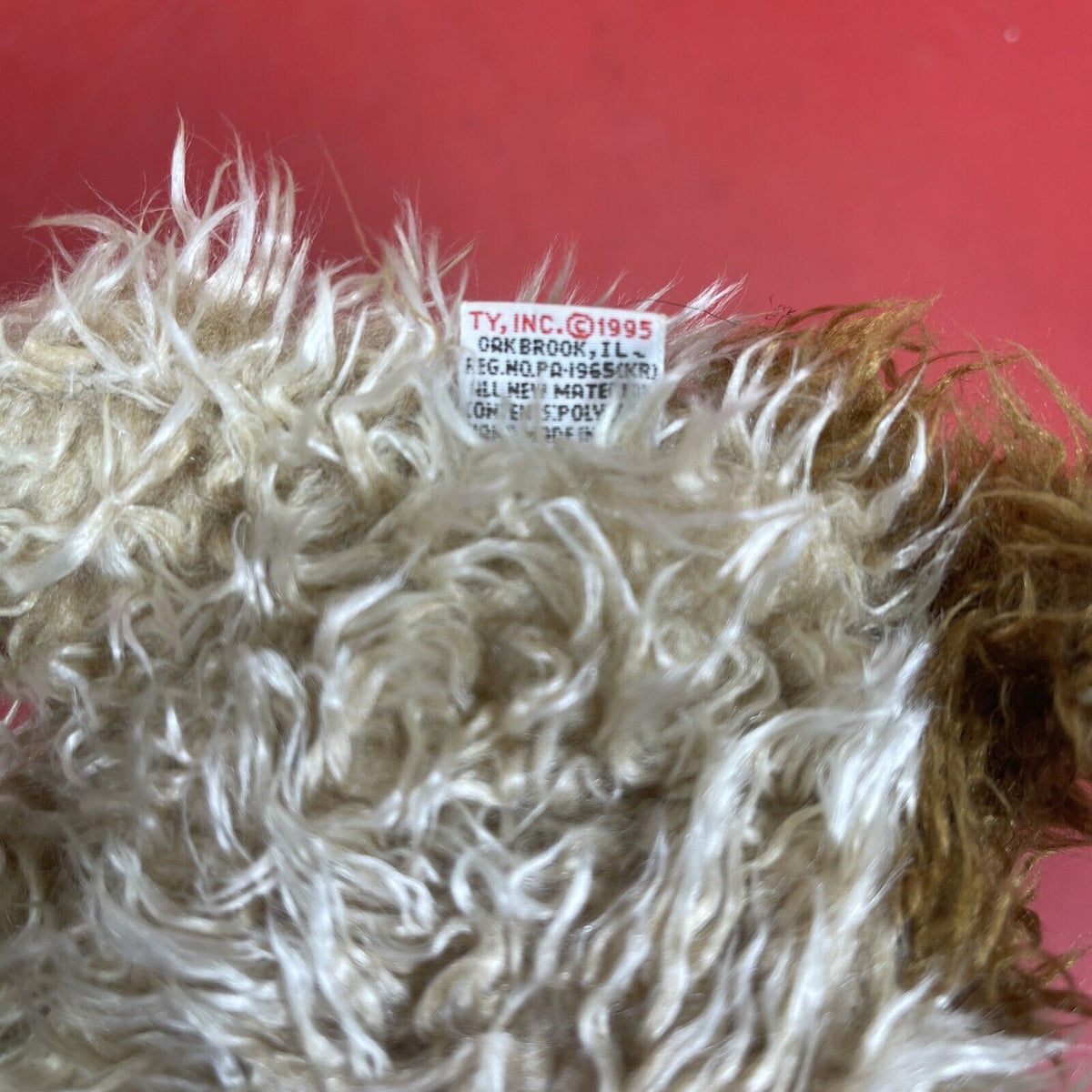 TY Puppy Dog Plush Brown Kids Brown Toffee Shaggy Terrier Stuffed Toy Animal 