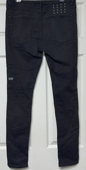KSUBI Jeans Mens 34 Black Van Winkle Ace Button Fly Stretch